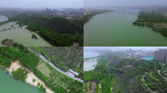4K航拍短片.河南三门峡黄河公园