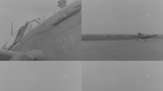 二战美国空军 轰炸机起飞 黑人战斗机中队