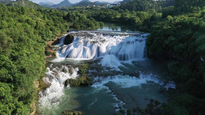 黄果树流域 景区 贵州 游客 水流 瀑布