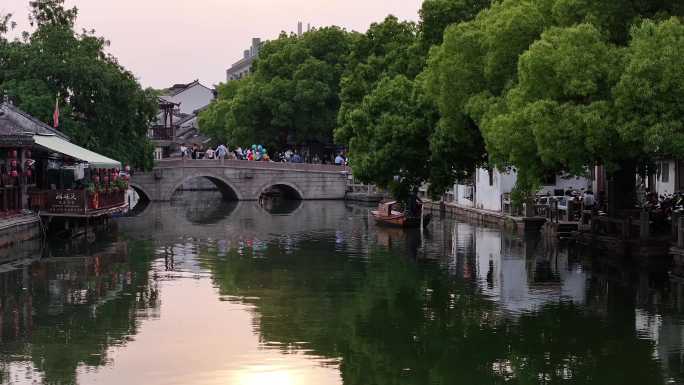 同里古镇 水乡 航拍 夏天 船 晴天