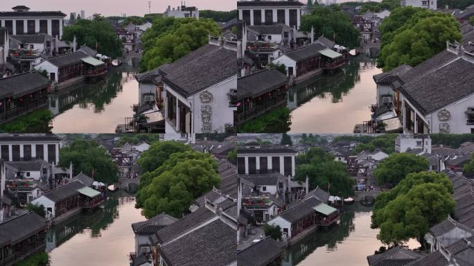 同里古镇 水乡 航拍 夏天 船 晴天