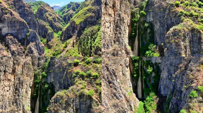 中国云南东川森林公园干枯的瀑布