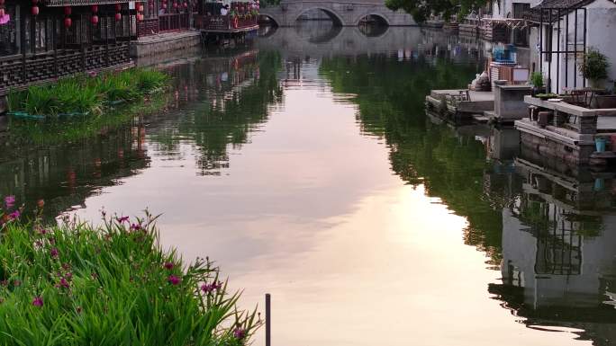 同里古镇 水乡 航拍 夏天 船 晴天