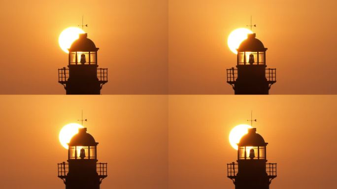 汕头南澳岛灯塔落日视频