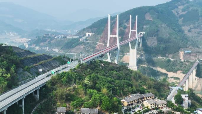 4K航拍贵州岩架大桥