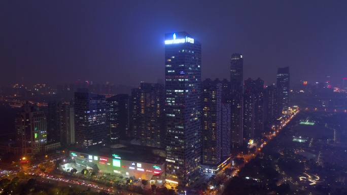 合肥市 天鹅湖公园夜景 合肥大剧院 广电