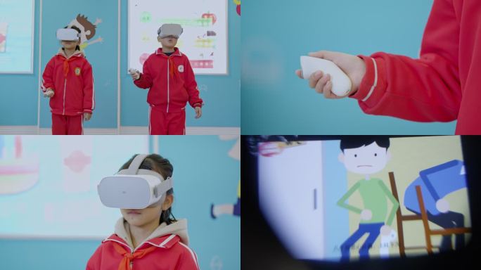学生看VR