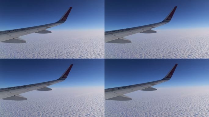飞机平飞俯视密集云层
