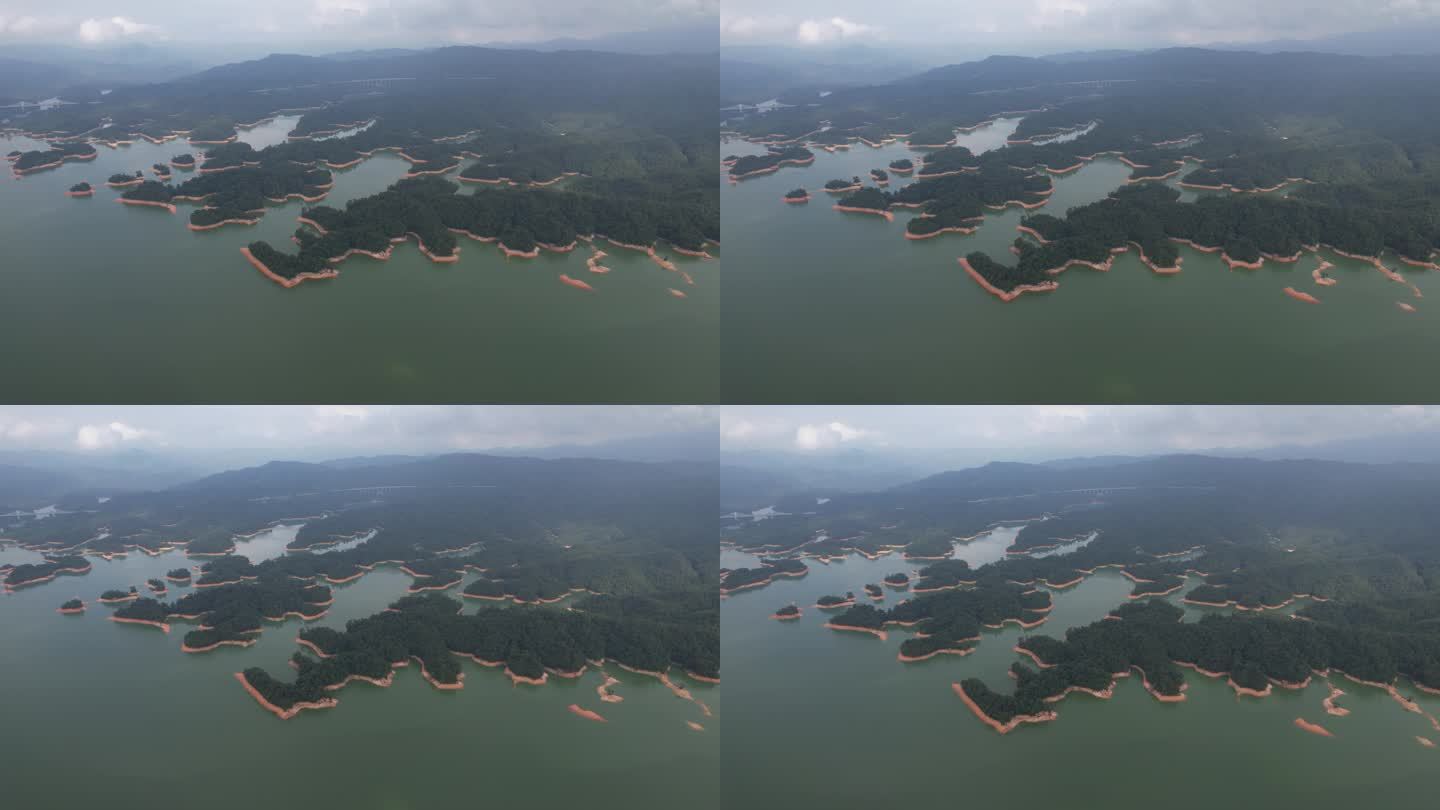 广州从化流溪河森林公园水库航拍小千岛湖