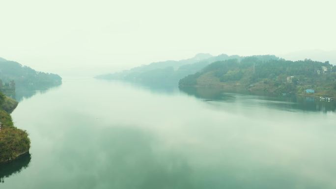 乌江边上废弃的铁索桥航拍4K