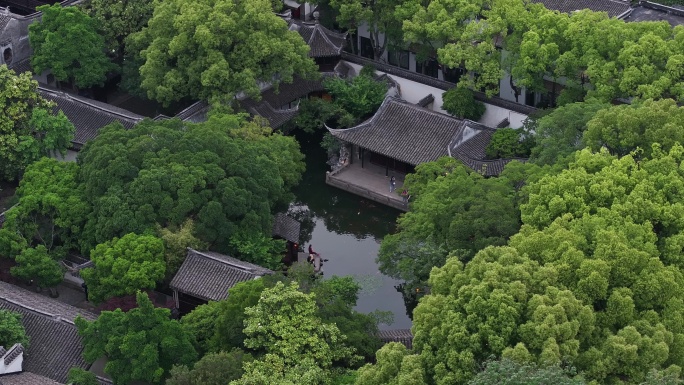 同里古镇 水乡 航拍 夏天 船 晴天