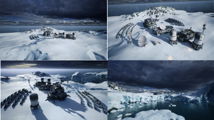 北极南极冰川岛屿雪山极地科考站冰岛风光
