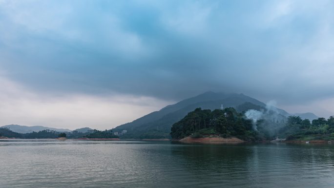 广州从化流溪河森林公园水库航拍小千岛湖