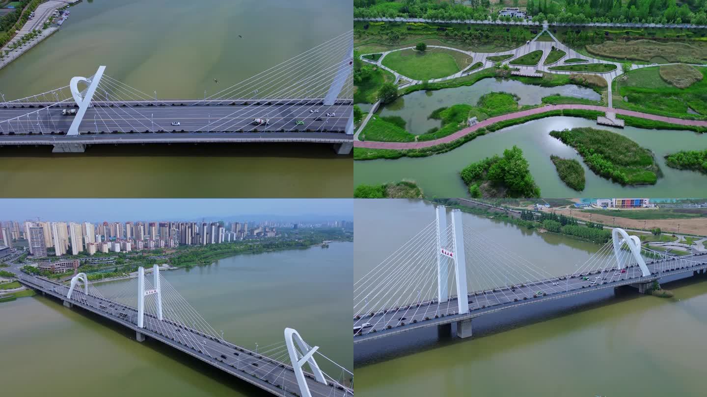 4K航拍短片.汉中龙岗大桥汉江风光