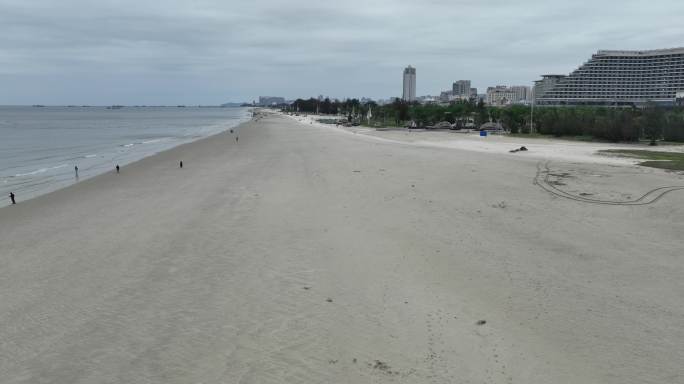 航拍北海银滩风景区