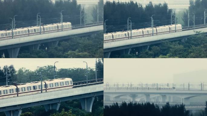 雨中行驶的地铁11号线经典弯位合集