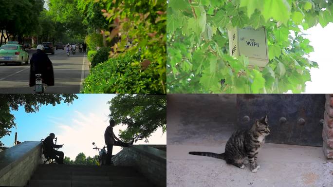 河北省平山县城市街巷人物