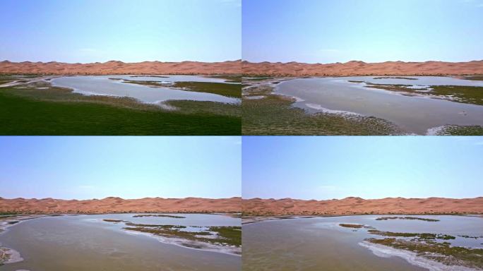 沙漠绿洲沙漠湖泊湿地航拍