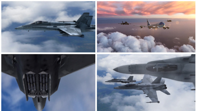 3D战斗机空战动画视频素材