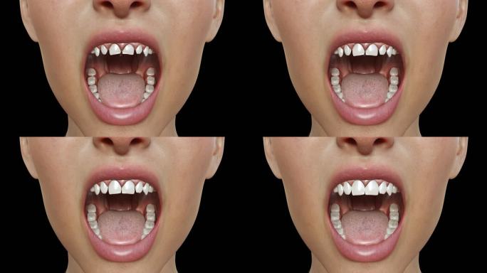 口腔牙齿修复生长动画3D医疗效果带通道