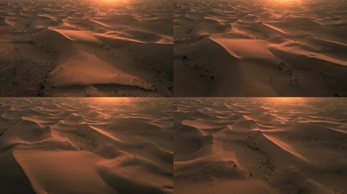 金色夕阳下神秘的沙漠