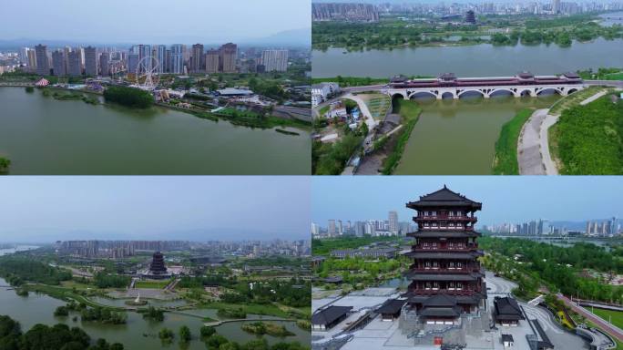 [4K]航拍素材.汉中天汉生态文化园