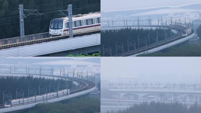 雨中行驶的地铁11号线合集