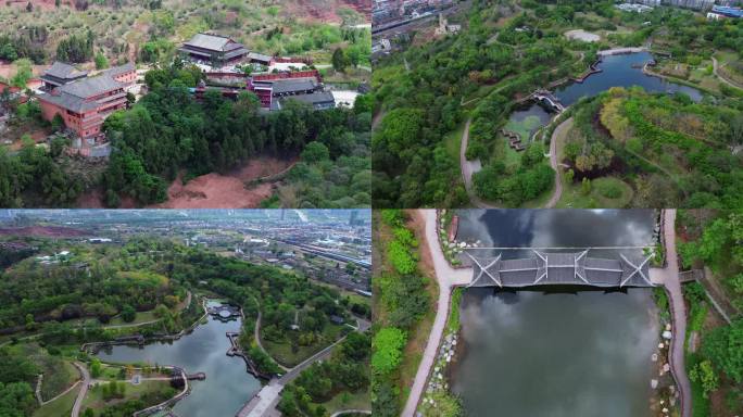 4K航拍短片.资阳凤岭公园和莲台寺