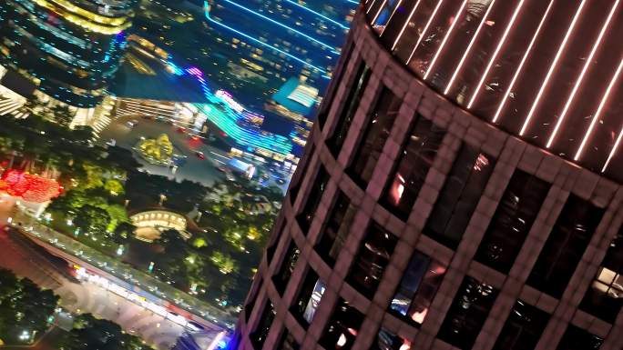 广州 珠江新城 特写 夜景 长焦
