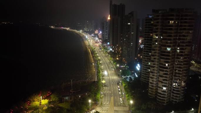 北海城市夜景航拍