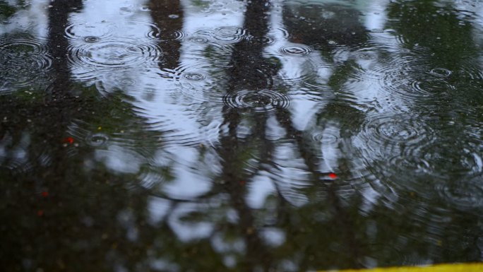 雨滴雨天地面