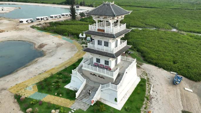 航拍北海海丝首港景区