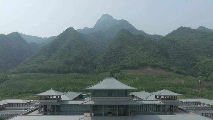 陕西西安国家版本馆外景航拍