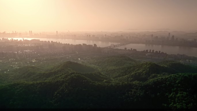 杭州群山 日出江面 钱塘江