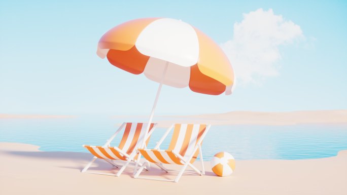 海边休闲度假题材3D渲染