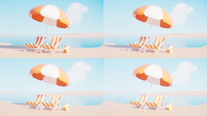 海边休闲度假题材3D渲染