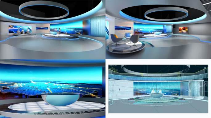 融媒体全景演播室新闻虚拟演播室演播厅