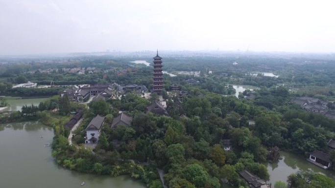 江苏扬州廋西湖航拍旅游景区