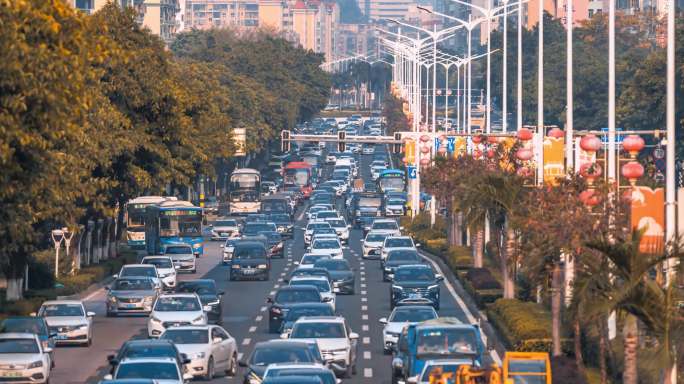 珠海城市发展车流素材4K宣传空镜片头