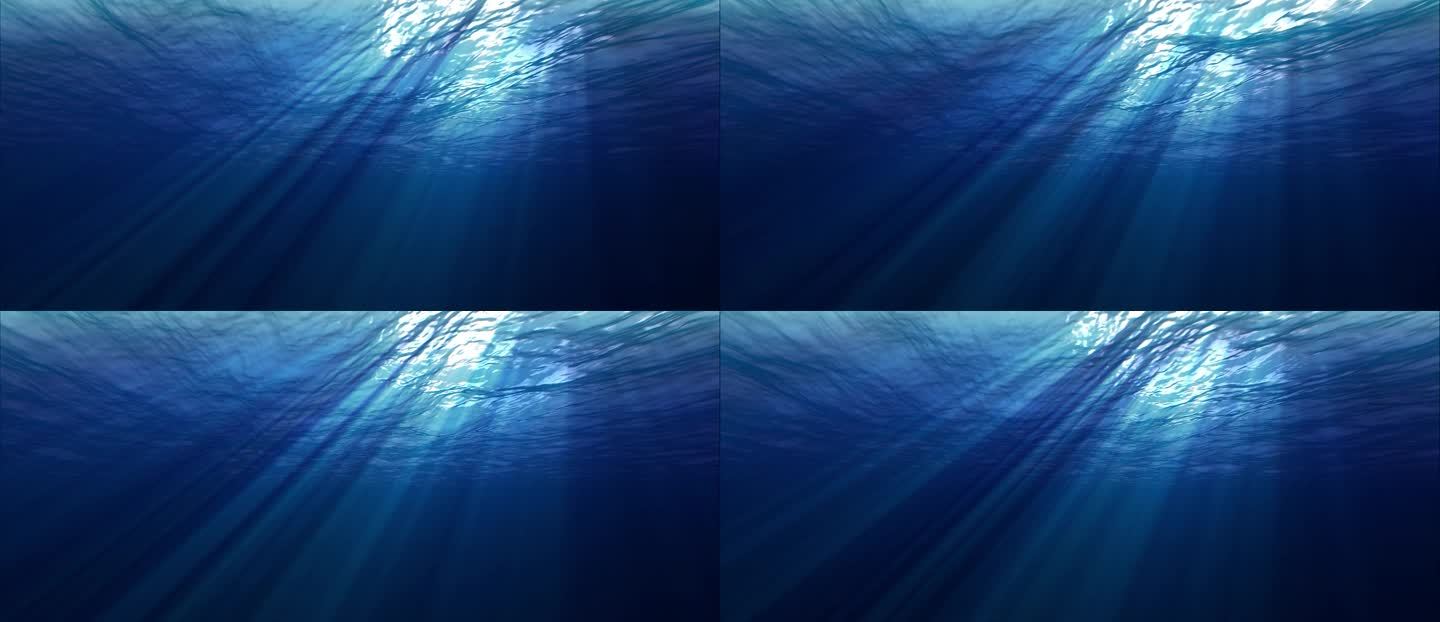 唯美宽屏海底深邃海洋水底光线
