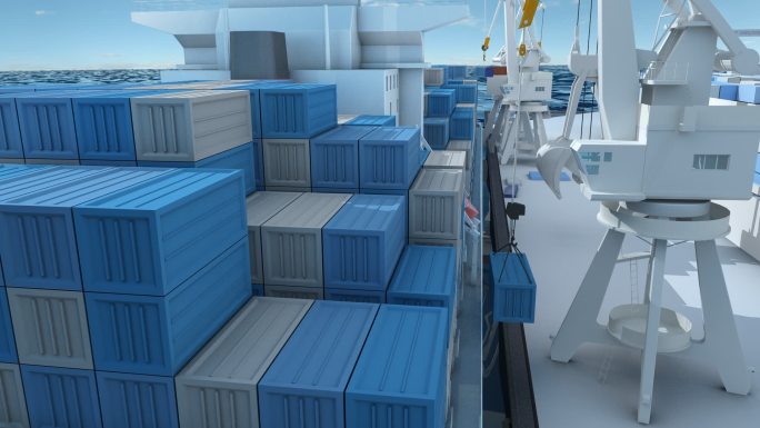 物流 航运 包装科技 码头集装箱 概念