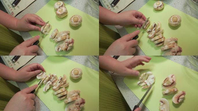 口蘑切片切蘑菇 (2)