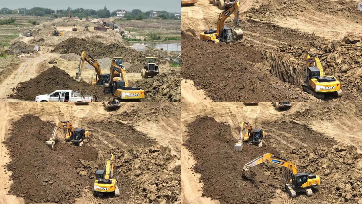 土方工程施工填方挖掘机施工 回填