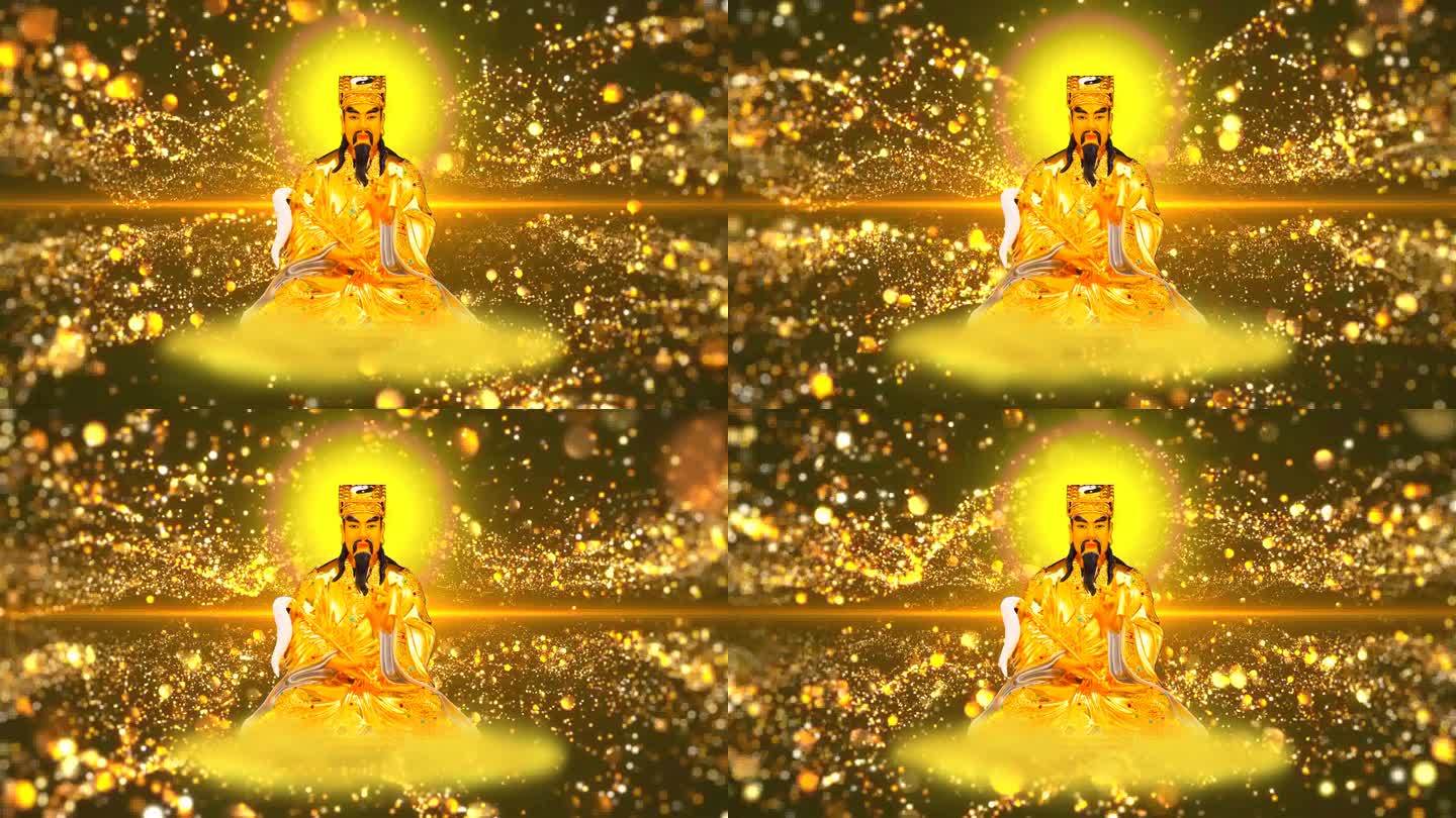 黄大仙金身坐像-金色粒子