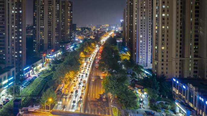 黑龙江路夜景延时