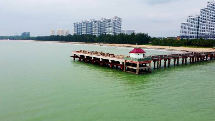 海南红石滩海岸线航拍