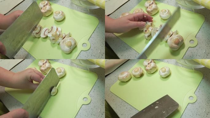 口蘑切片切蘑菇 (1)