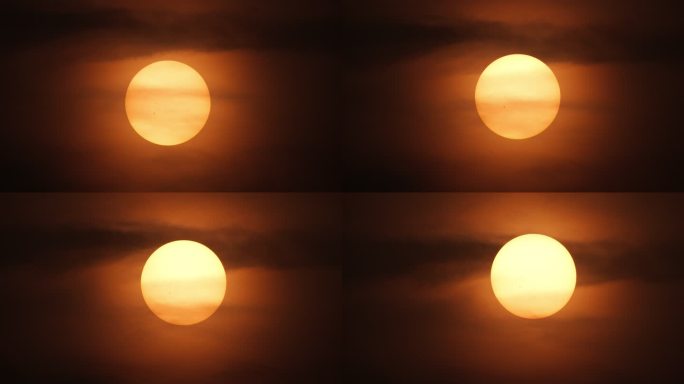 超大太阳日出长焦特写实拍空镜