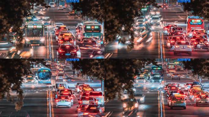 城市街道车流延时摄影4K空镜宣传素材