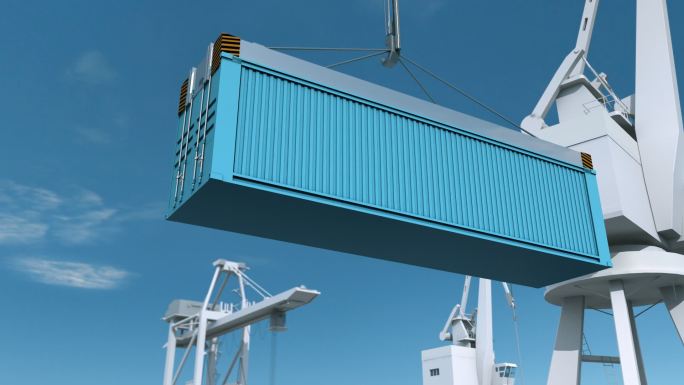 货箱 塔吊 运输 航运 海运 港口 概念